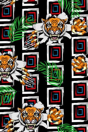 几何花卉印花华亿平台图片