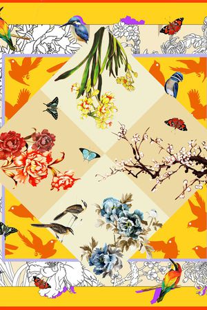 花卉印花华亿平台图片