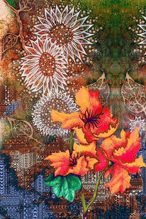 复古印花华亿平台图片