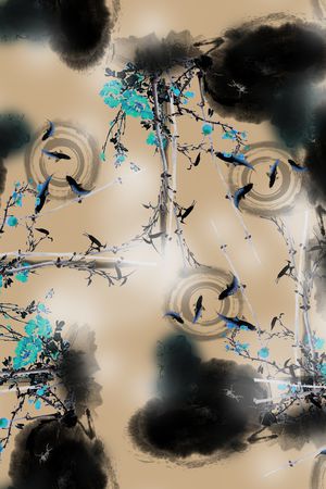 中国风印花华亿平台图片