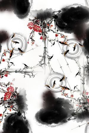 中国风印花华亿平台图片