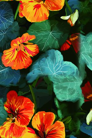 满底花卉印花华亿平台图片