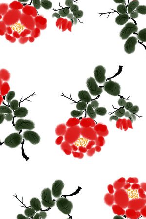 数码花卉印花华亿平台图片