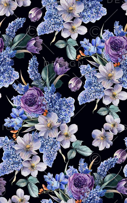 水彩花卉印花华亿平台图片