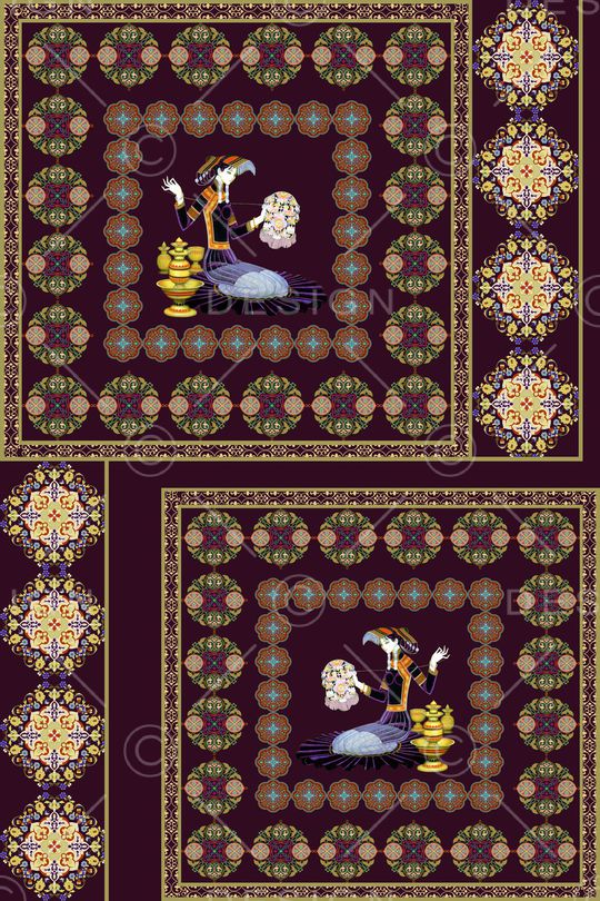 民族花卉印花华亿平台图片