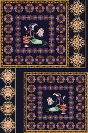 民族花卉印花华亿平台图片