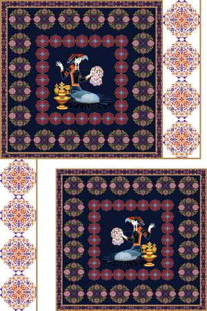 民族花卉印花华亿平台图片