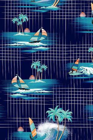 沙滩印花华亿平台图片