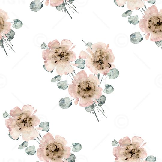 水彩花卉印花华亿平台图片