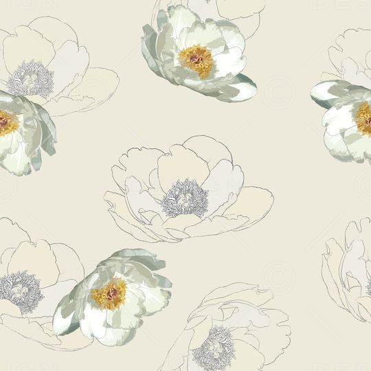 水彩花卉印花华亿平台图片