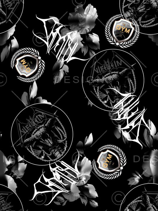 抽象男装印花华亿平台图片