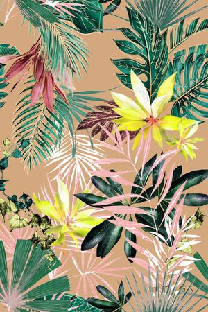 绿植树叶印花华亿平台图片