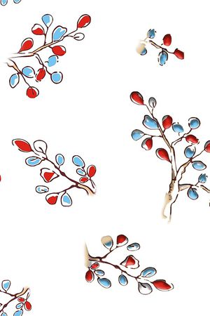 水彩花卉印花华亿平台图片