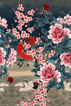 仙鹤印花华亿平台图片