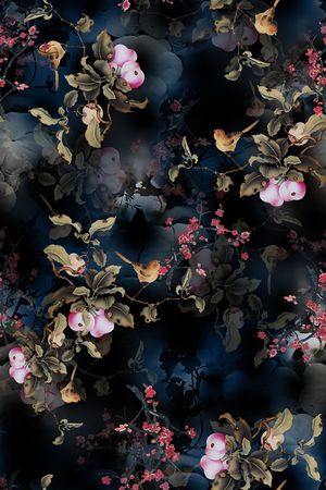 花鸟印花华亿平台图片