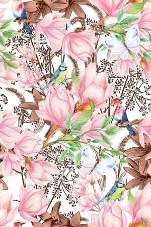 花卉花鸟印花华亿平台图片