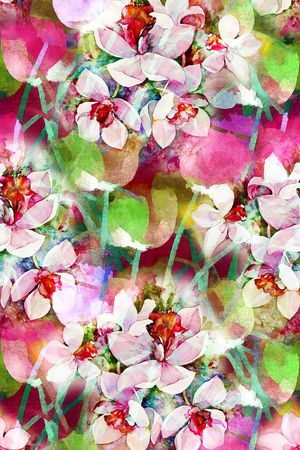 朦胧花卉印花华亿平台图片