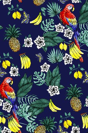 鹦鹉印花华亿平台图片