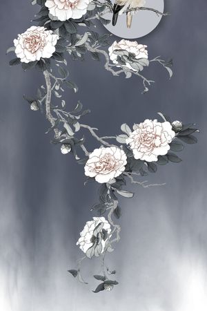 牡丹印花华亿平台图片