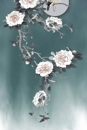 牡丹印花华亿平台图片