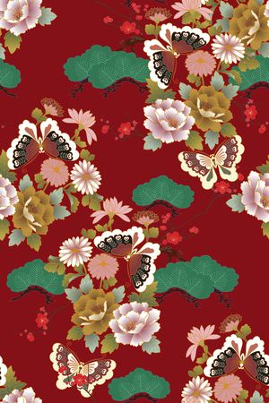 蝴蝶印花华亿平台图片