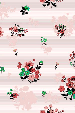 黑底花卉印花华亿平台图片