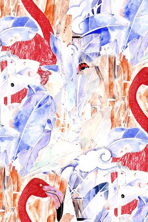 火烈鸟印花华亿平台图片