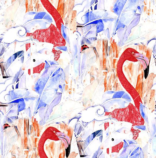 火烈鸟印花华亿平台图片