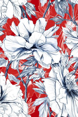 牡丹印花华亿平台图片