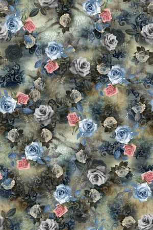 玫瑰花印花华亿平台图片