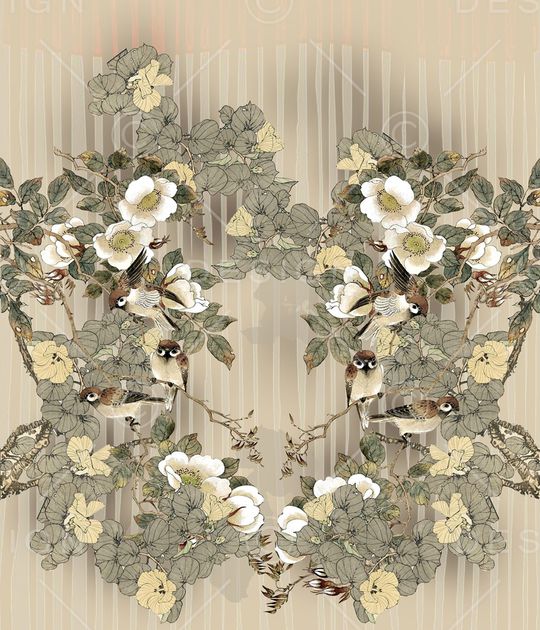 水墨风印花华亿平台图片