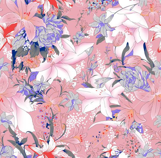 花卉印花华亿平台图片