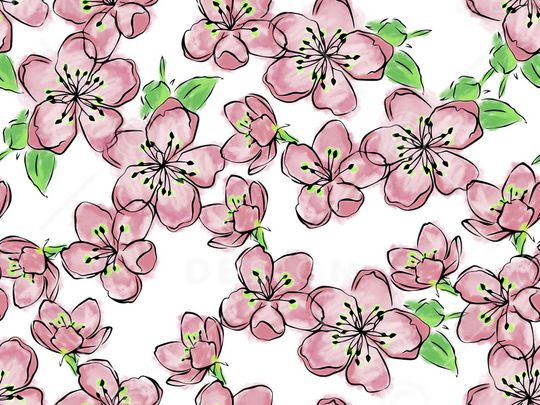 可爱花卉印花华亿平台图片