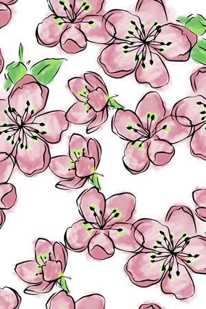 可爱花卉印花华亿平台图片