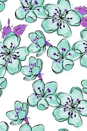 可爱花卉印花华亿平台图片