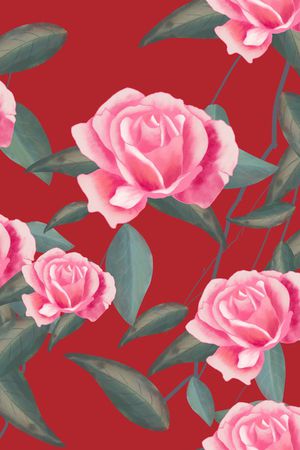 手绘花卉印花华亿平台图片