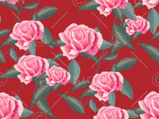 手绘花卉印花华亿平台图片