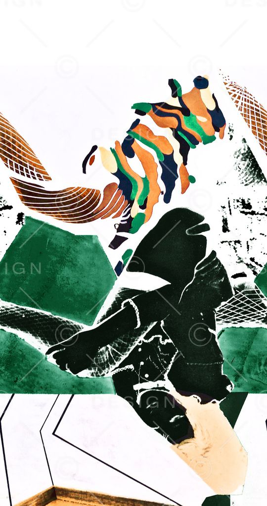 抽象男装印花华亿平台图片