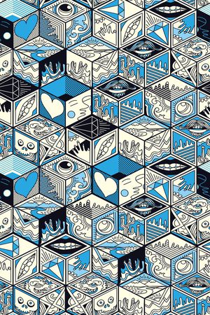 几何印花华亿平台图片