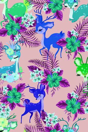 动物花卉印花华亿平台图片