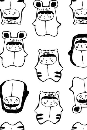 黑白线稿印花华亿平台图片