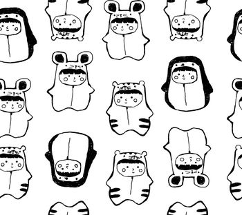 黑白线稿印花华亿平台图片