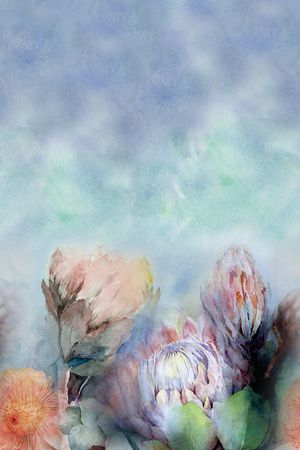 手绘花卉印花华亿平台图片