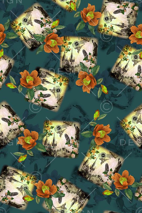 花卉印花华亿平台图片