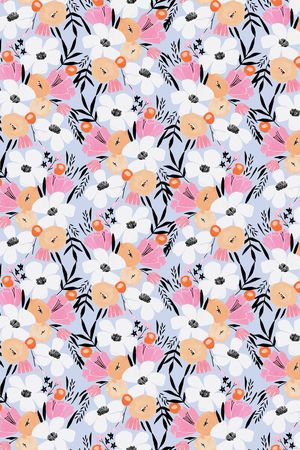 手绘大花印花华亿平台图片