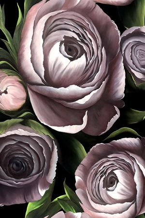 手绘大花印花华亿平台图片