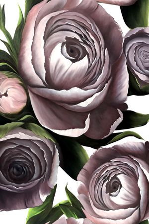 手绘大花印花华亿平台图片