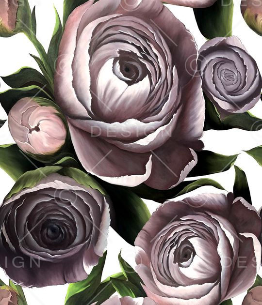 手绘大花印花华亿平台图片