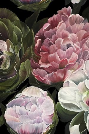 手绘大花印花华亿平台图片