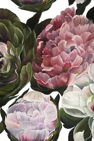 手绘大花印花华亿平台图片